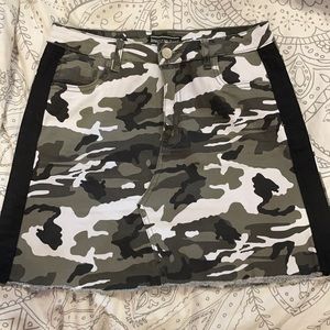 Black and grey camo skirt. High waisted